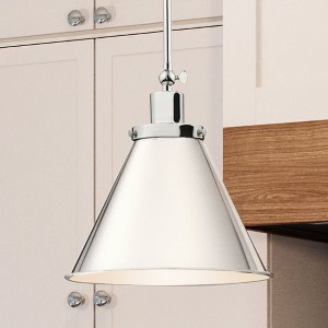 Urban Ambiance Luxury Traditional Pendant 12.75''H x 12.25''W,  Polished Nickel Finish,  Pawtucket Collection, UHP4005 - 1 of 4
