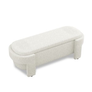 XINGHANZHENXUAN Linen Upholstered Storage Bench, Large Ottoman with Foam Cushion, No Assembly Needed for Bedroom & Entryway - 1 of 4