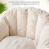 Itopfox Giant Bean Bag Chair, Oversized Faux Fur Shell-Shaped Sofa for Adults and Kids, Big Accent Lounge Floor Chair for Gaming, Reading, Beige - 2 of 4