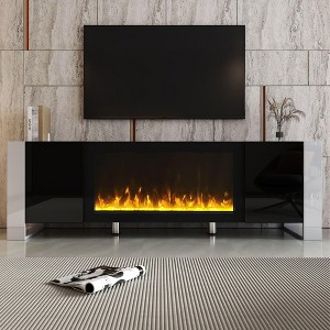 NicBex TV Stand Electric Fireplace TV Stand Modern Entertainment Center with 2 Cabinets for TVs up to 78" for Living Room, Bedroom - 1 of 4