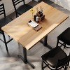 Flash Furniture Bennett Rectangular Solid Wood Commercial Indoor Tabletop with Dual 22" x 22" Bar Height Rust-Resistant Cast Iron T-Bases - 4 of 4