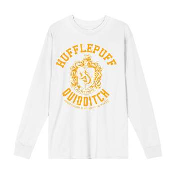 Harry Potter Adult Crew Crest Unisex Sleeve : Long Neck Hufflepuff Target Tee