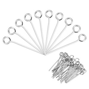 Unique Bargains Stainless Steel Earring Flat Eye Pins for Jewelry Making Supplies - 1 of 4