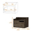 NicBex 13 inch Floating Nightstand with Drawer,Modern Side Table with Open shelf and Free Pull Design,Bedside Table for Bedroom,Living Room - 3 of 4