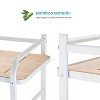 Home Zone Living 3-Tier Freestanding Storage Organizer with Bamboo Accent and Steel Frame, Vertical Space-Saving Shelf, White - 4 of 4