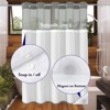 Aoibox Waffle Weave Shower Curtain with Snap-in Fabric Liner Set, Hotel Style with Mesh Top Window, Waterproof & Washable, Grey - 3 of 4