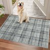 Washable Rug Modern Plaid Rug Non Slip Non Shedding Rug Low Pile Rugs Foldable Indoor Carpet for Living Room Bedroom Study Room Guest Room Playroom - 2 of 4
