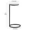 TiramisuBest Round Metal Accent Table with White  Marble Top,Antique Bronze - 3 of 4