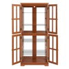 FONTOI Vintage Curio Display Cabinet, Antique Display Showcase with Adjustable Shelves for Collections, for Home, Dark Oak, 15.75"*68.7"*30.31" - 2 of 4