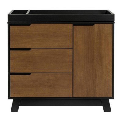 Hudson Black and Natural Walnut 3-Drawer Changing Table Dresser