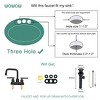 WOWOW 4 in. Centerset Double Handle Bathroom Faucet with Drain Kit Included in Brushed Nickel - 4 of 4