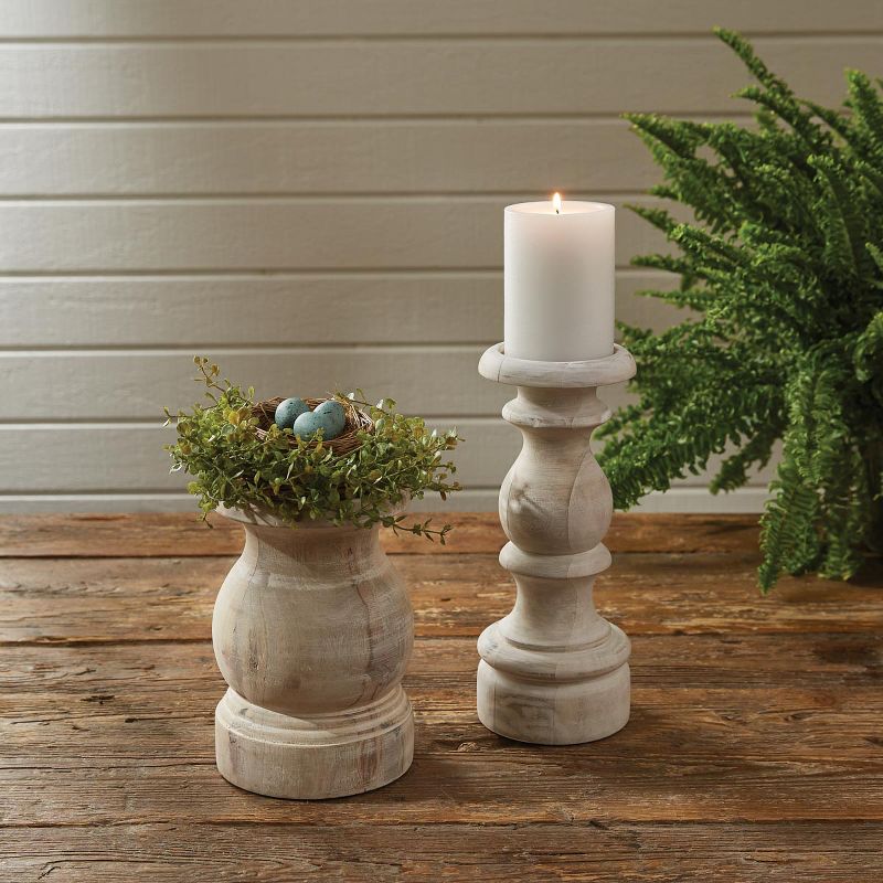 Park Designs Tall White Washed Jenny Candlestick, 2 of 6