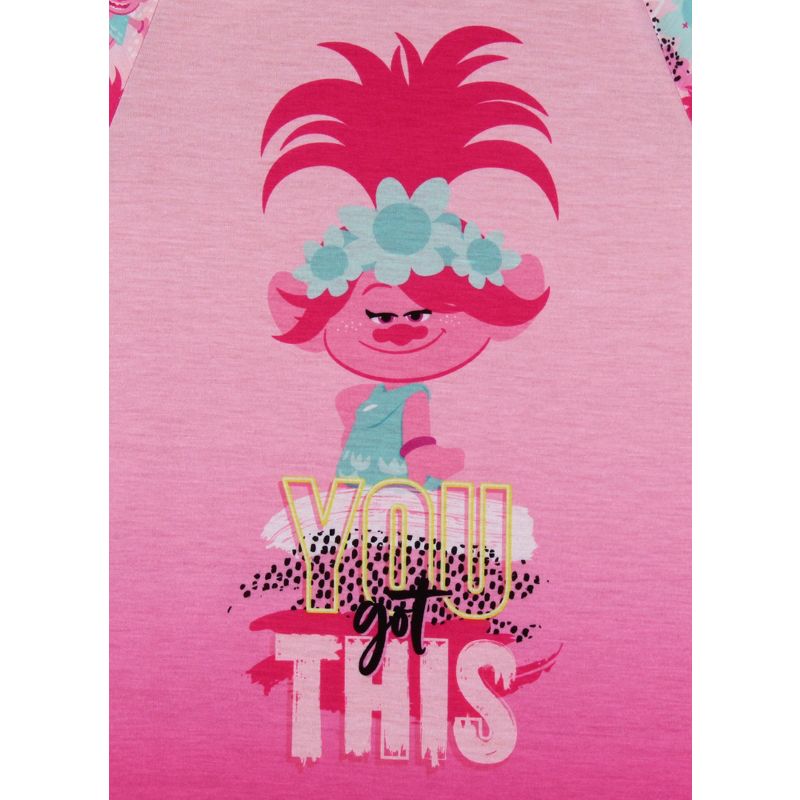 Girls' Dreamworks Trolls You Got This Poppy Nightgown Sleep Pajama Shirt Pink, 2 of 6