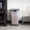 IRIS USA Dog Food Storage Container 40 lbs, Attachable Wheels, & Included Scoop, for Dog Cat Birds and other Pets, Dark Gray - 3 of 4