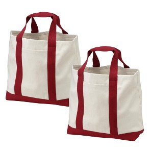 Chic and Practical Port Authority Ideal Twill Two-Tone Shopping Tote Bag - Durable twill Large capacityLarge capacity - 1 of 4