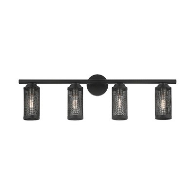 Industro Sleek 4-Light Black and Brushed Nickel Outdoor Vanity Sconce