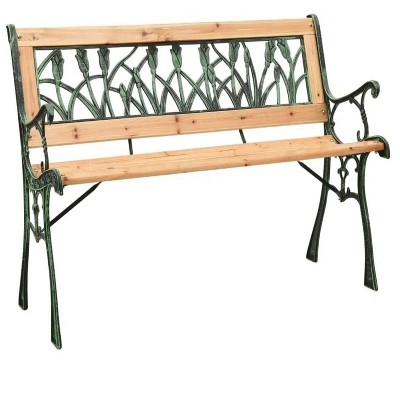 Patio Bench 48" Cast Iron and Solid Firwood