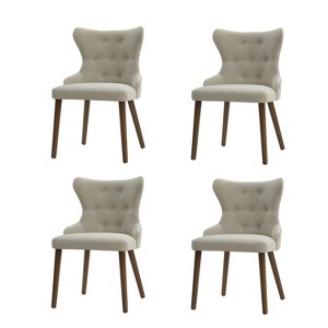 Lidia Mid-century Modern Wingback Dining Chair with Solid Wood Legs Set of 4|ARTFUL LIVING DESIGN - 1 of 4