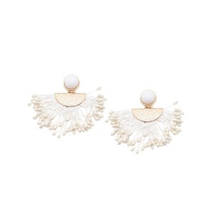 SOHI Women's White  Tassel Drop Earrings - 1 of 3