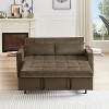DOMETOUR Convertible Loveseat Sofa Bed with Pull-Out Bed for Living Room Bedroom, Adjustable Backrest Sleeper with 2 Pillows - 4 of 4