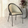 LeisureMod Upholstered Dining Chair in Vynil with Stainless Steel Legs, Urbane Collection - 2 of 4