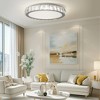 19.70"Crystal LED Ceiling Light, 19.7-Inch Flush Mount, 45W Dimmable Modern Fixture, Energy-Saving, Perfect for Living Room, Bedroom, Chrome - 2 of 4