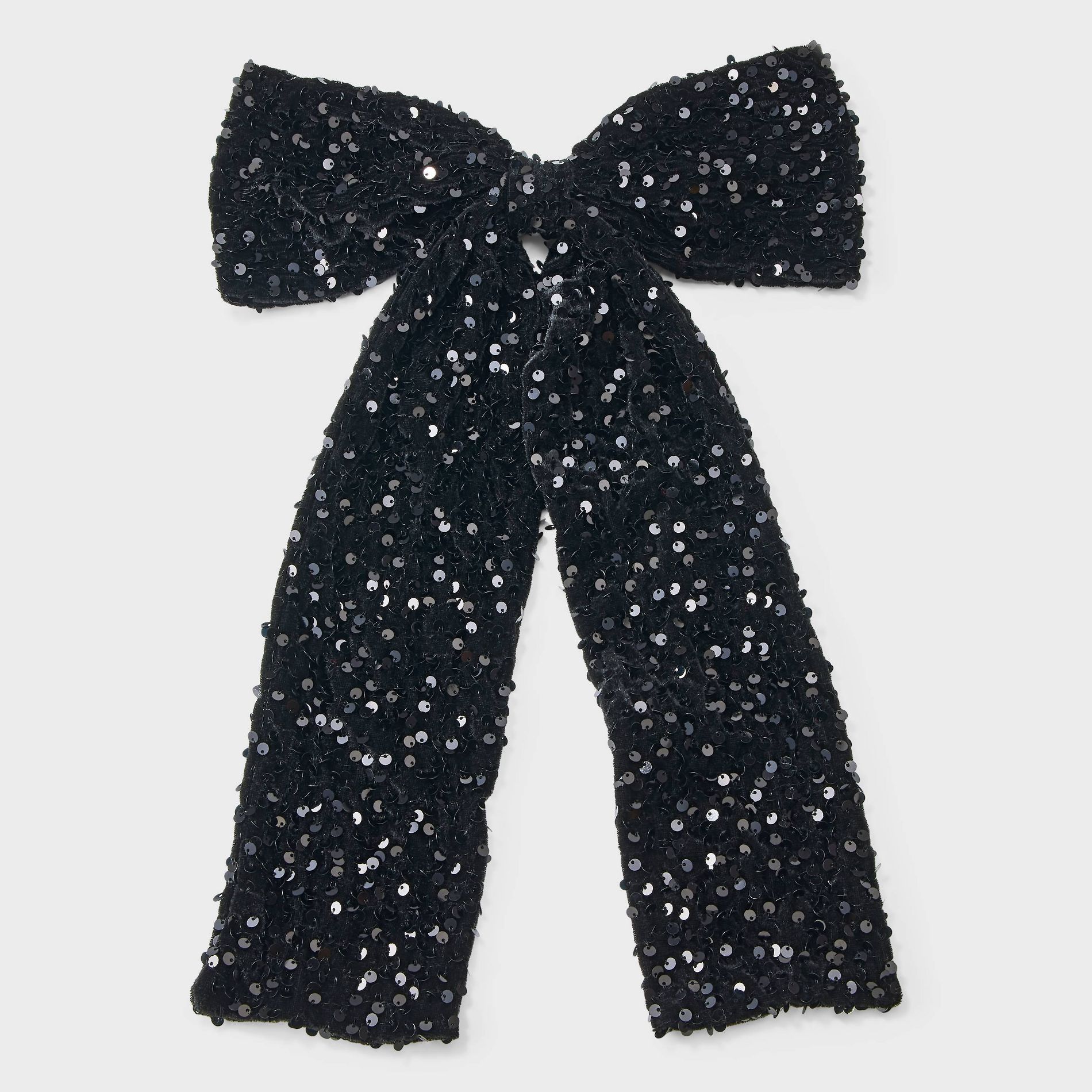 Large Sequin Hair Bow - A New Day™ Black