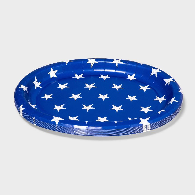 10ct Paper Oval Platter Stars Blue/White - Sun Squad&#8482;, 2 of 4