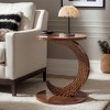 Hommoo C-Shaped Sofa Side Table with Carving Texture, Slide-Under End Table - 2 of 4