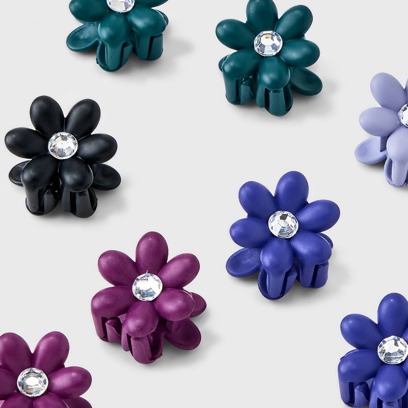 Mini Flower Hair Clip with Rhinestone Set 10pc -  Wild Fable&#8482; Blue/Purple, 2 of 3