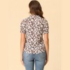 Allegra K Women's Ruffle Tie V-Neck Casual Smocked Short Sleeve Floral Top - 4 of 4