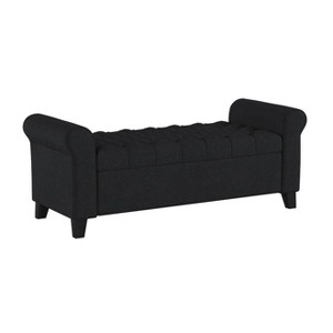 NicBex Modern 50" Storage Bench Wood Accent Stool with Button Tufted and Armrests for Bedroom and Living Room - 1 of 4