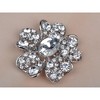 Anna-Kaci Shadow Clear Crystal Rhinestone Silvery Tone Flower Fashion Design Pin Brooch - Multicolor - 2 of 4