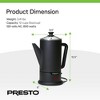 Presto 02815 Cordless Coffee Maker Stainless Steel Percolator, Easy Pour, Black - 4 of 4