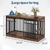 55" Dog Crate Furniture,Heavy Duty Steel & Wood Kennel w/ Sliding Door,Convertible End Table for Large Dogs, Food Bowls Included, No Assembly - 2 of 4