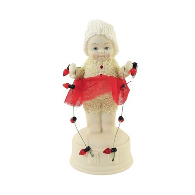 Dept 56 Snowbabies 5.25" Testing The Lights Red Strand Christmas  -  Decorative Figurines