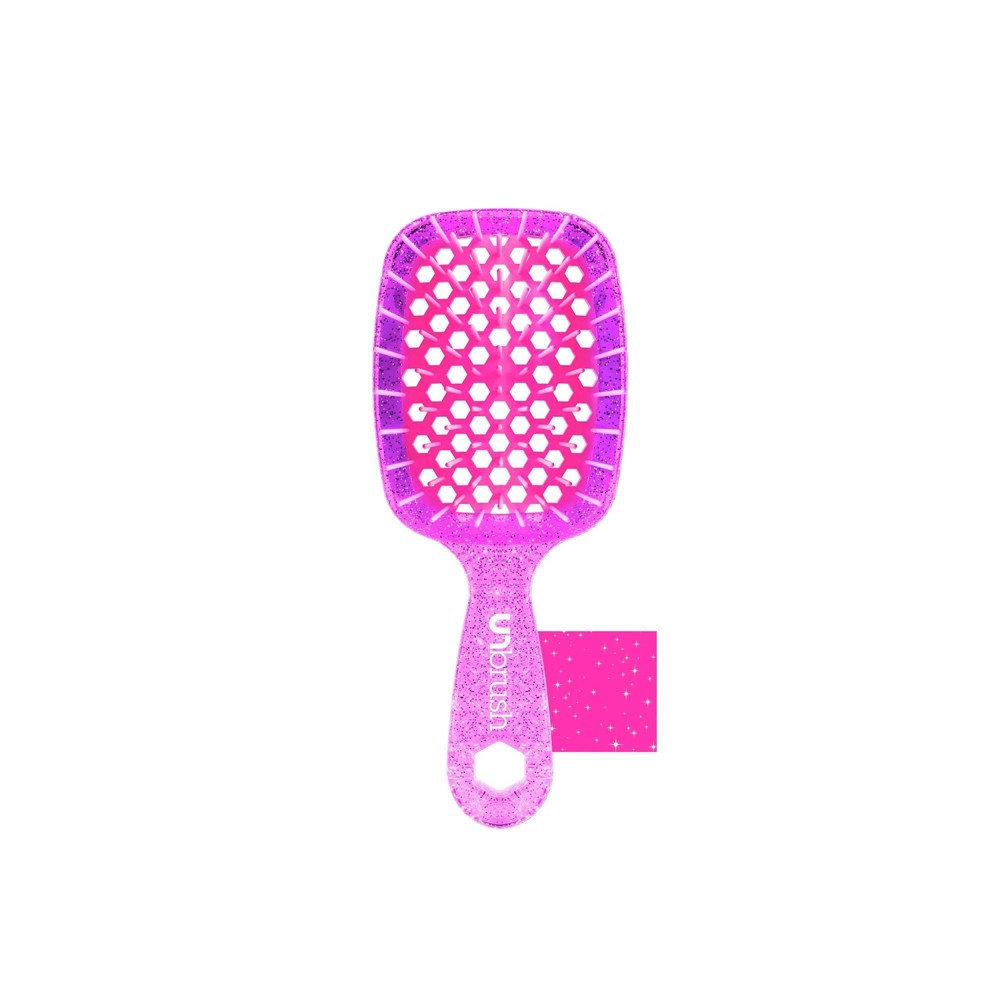 Photos - Hair Styling Product UNbrush Mini Glitter Detangling Hair Brush - Rose Quartz Pink