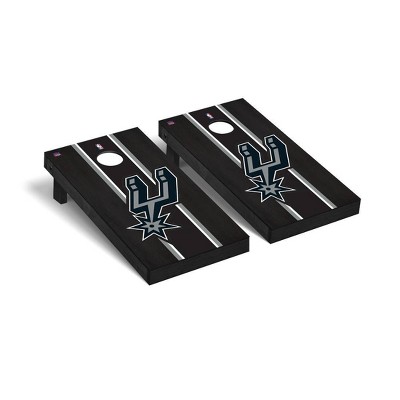 NBA San Antonio Spurs Premium Cornhole Board Onyx Stained Stripe Version