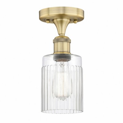Hadley - 1 Light Semi-Flush Mount In Art Deco Style-9.75 Inches Tall and 4.5 Inches Wide