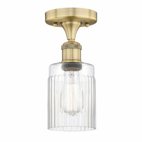 Innovations Lighting Hadley 1 - Light Semi-flush Mount In Brushed Brass ...