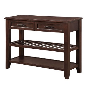NicBex 42.01''Console Table with 2 Storage Drawers Mid-Century Wooden Side Table with 2-Tier Shelves for Entryway,Living Room - 1 of 4