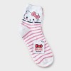 Women's Hello Kitty 2pk Cozy Ankle Socks - White/Pink 4-10 - 2 of 3