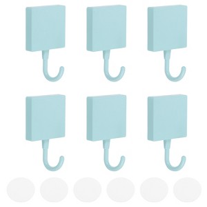 Unique Bargains Square Plastic Adhesive Removable Waterproof Wall Towel Hook 6 Pcs - 1 of 4