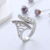 Window Pattern Adjustable Ring for Women Cz Gold Plated Ginger Lyne Collection - 2 of 4