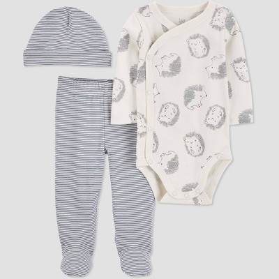 Carter's Just One You® Baby Boys' 3pc Hedgehog Top & Bottom Set with Hat - Gray 3 M