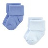 Hudson Baby Infant Boy Cotton Rich Newborn and Terry Socks, Solid Blue Gray 8 Pack Terry - 3 of 4