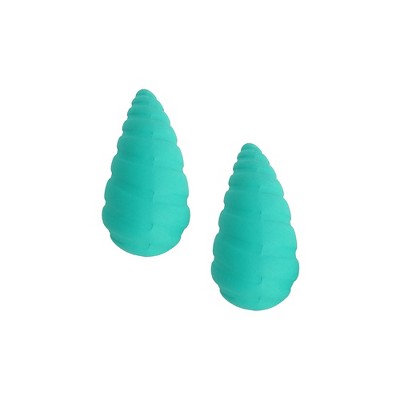 SOHI Women's Sea Green The Medium Shell Stud Earrings
