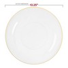 Smarty Had A Party 10.25" Clear w/ Gold Rim Organic Round Plastic Dinner Plates - 10 pcs - 3 of 4