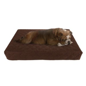 Waterproof Dog Bed - 2-Layer Memory Foam Pet Pad with Removable Machine Washable Cover - 30x21 Crate Mat for Dogs or Puppies by PETMAKER (Brown) - 1 of 4