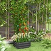 Outsunny Raised Garden Bed, 24" x 24" x 11.75" Galvanized Planter Box w/ Tomato Cage, Open Bottom for Climbing Vines - 2 of 4